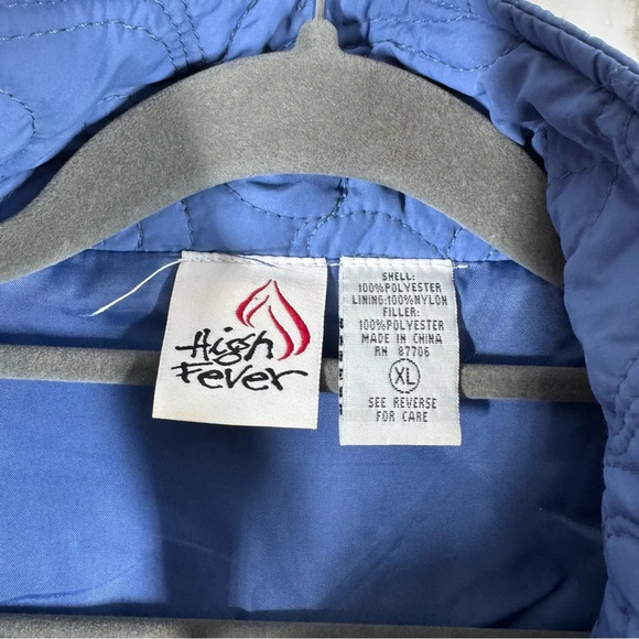 High Fever Quilted Light Blue Jacket Sz XL - Picture 3 of 8